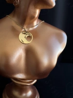Şahin Başlı Gold Çelik Kolye | Horus Serisi