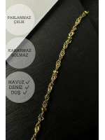Toplu Burgu Zincir Gold Renk Çelik Şahmeran | Karma Serisi