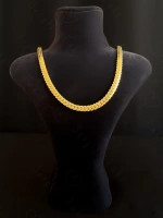 Yassı Model Snake Yılan Gold Çelik Zincir Kolye | 1+ Serisi