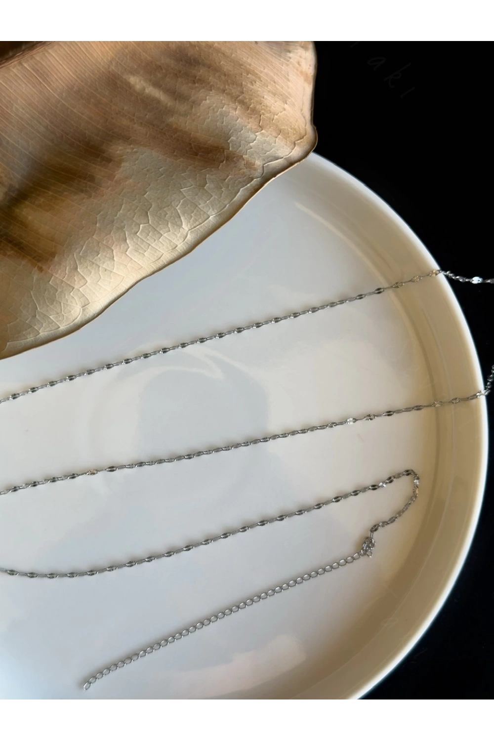 60cm | Silver Lip (Dudak) Zincirli Çelik Bel Takısı | Glorius Serisi