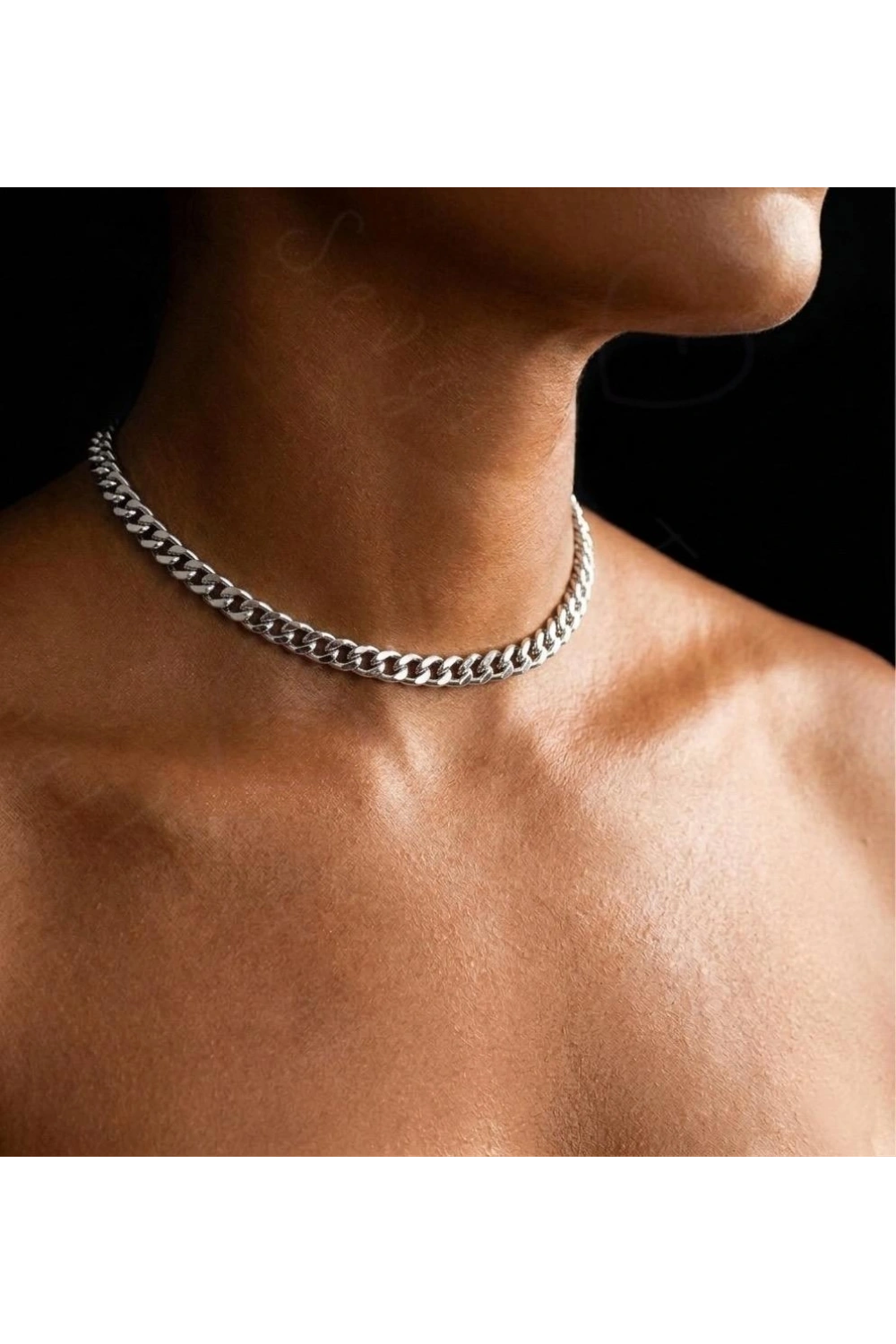 Kalın Gurmet Model Choker Çelik Zincir Kolye-Choker Serisi