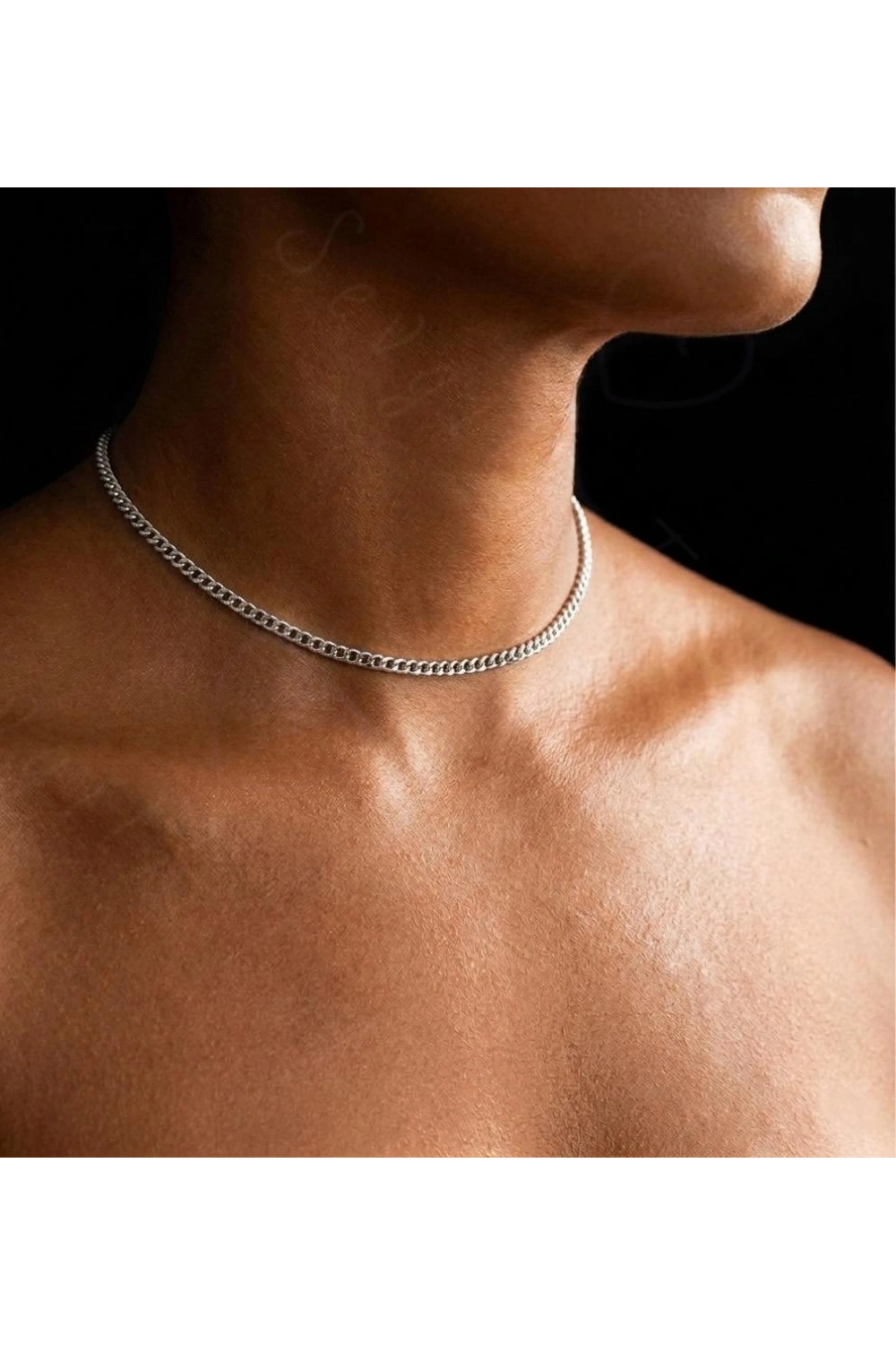 İnce Gurmet Model Choker Çelik Zincir Kolye-Choker Serisi