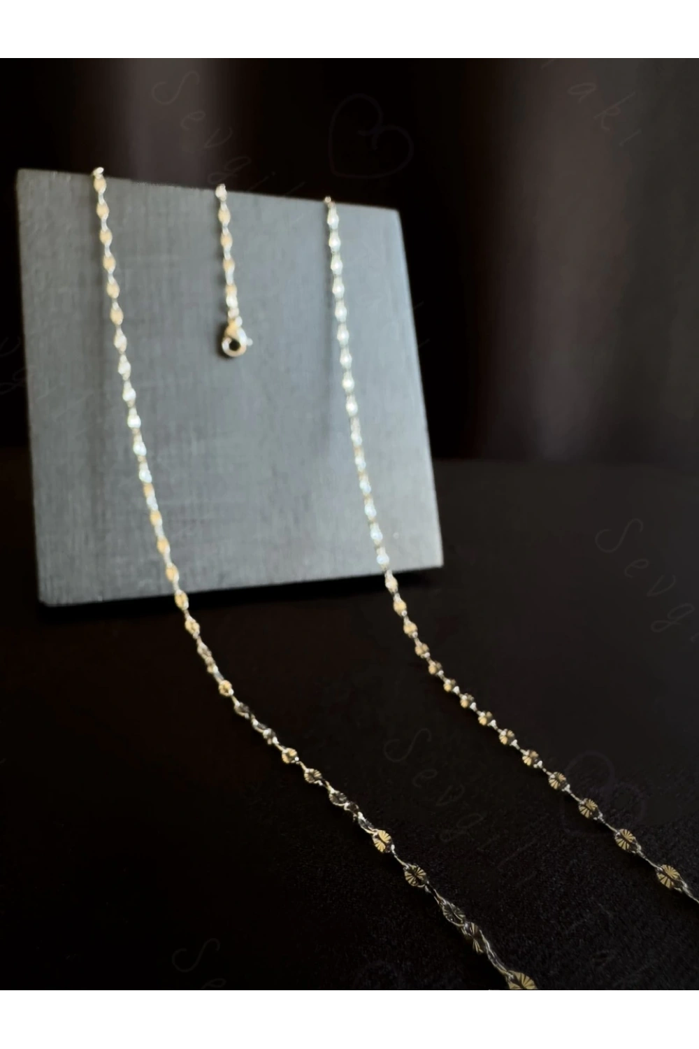 70cm | Silver Lip (Dudak) Zincirli Çelik Bel Takısı | Glorius Serisi
