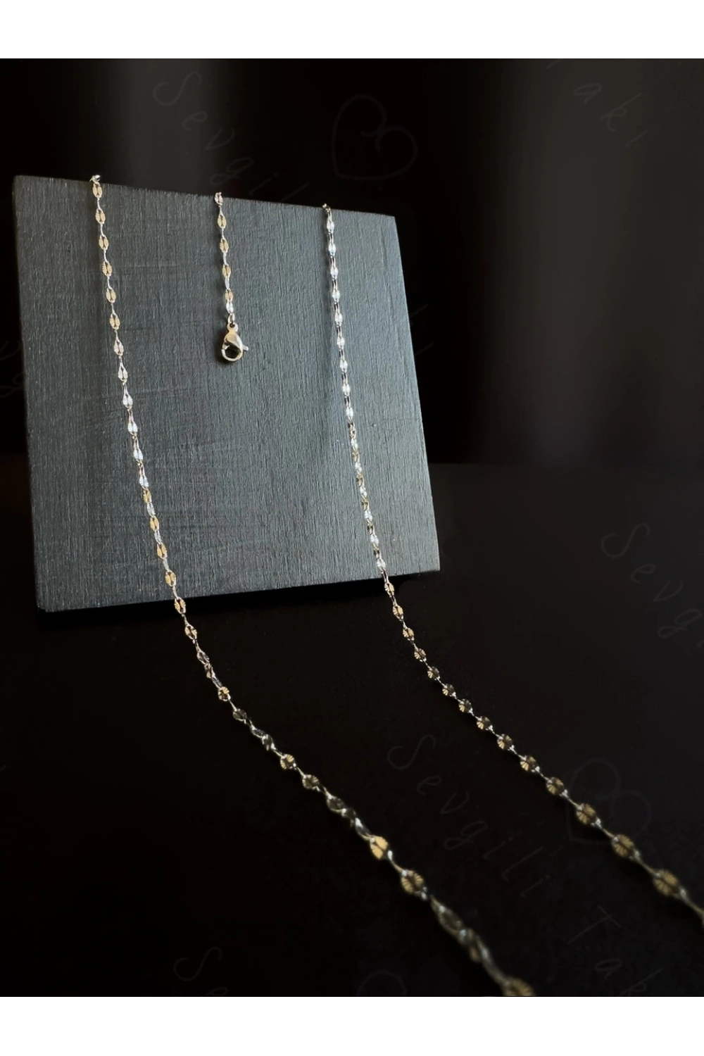 70cm | Silver Lip (Dudak) Zincirli Çelik Bel Takısı | Glorius Serisi