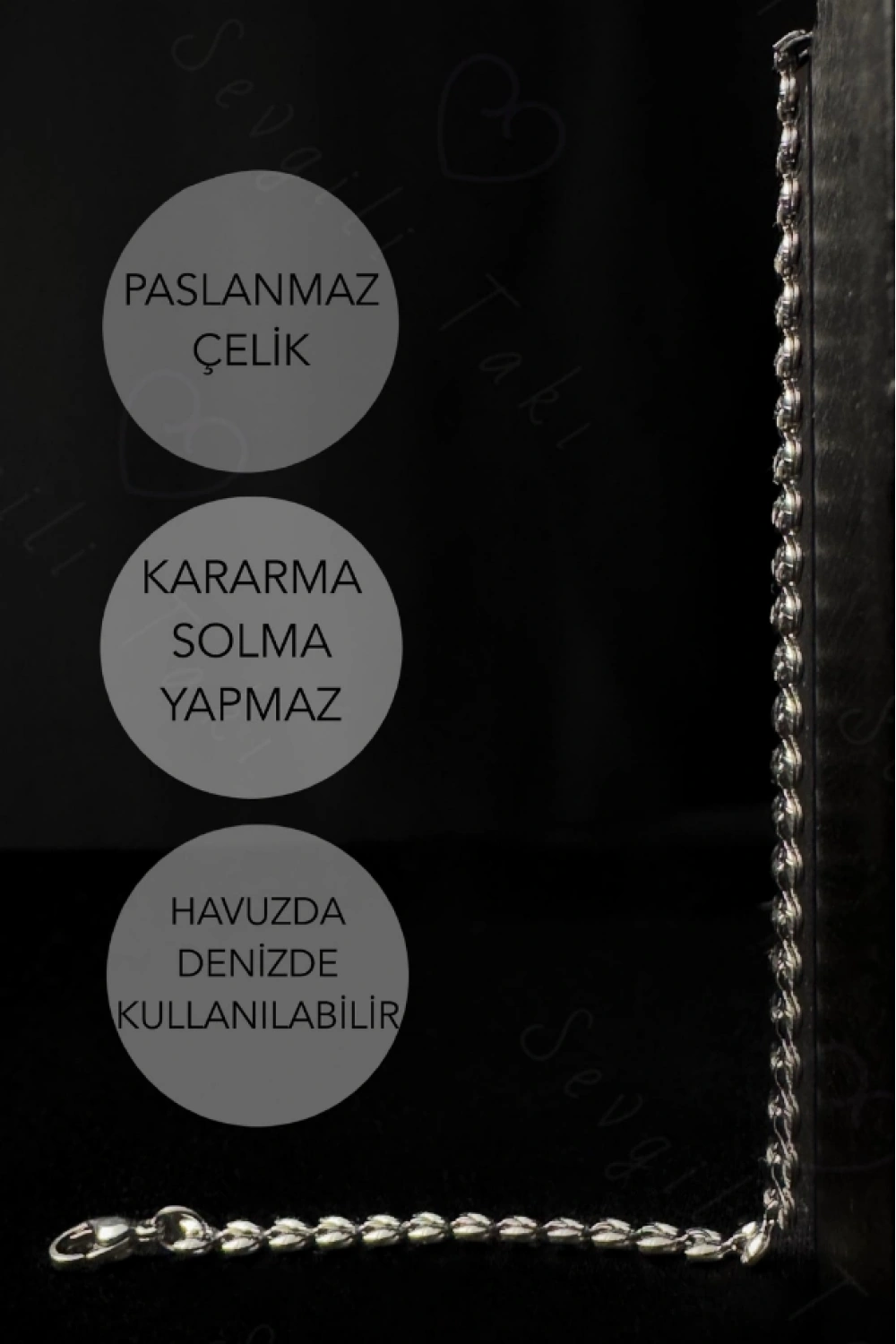 Balıksırtı / Kılçık Model Çelik Zincir Halhal | Deniz Serisi