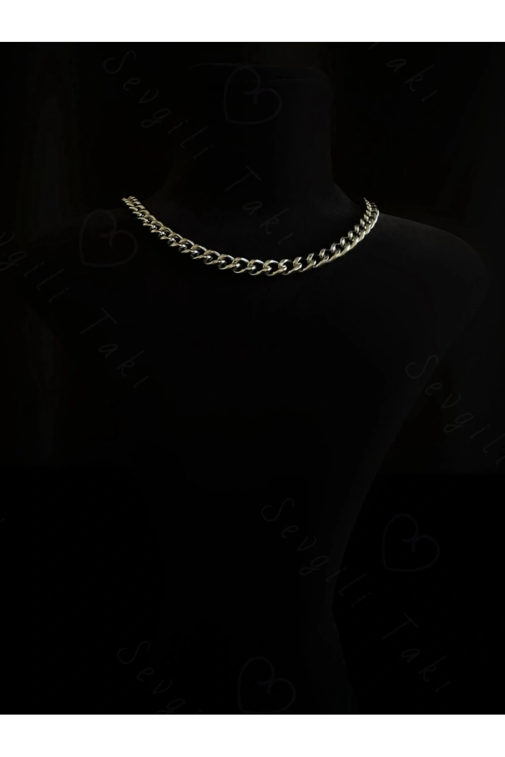 Kalın Gurmet Model Choker Çelik Zincir Kolye-Choker Serisi