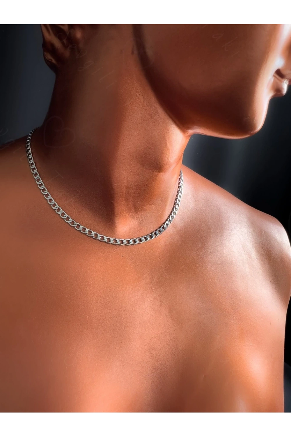 Düz Zincirli Choker Çelik Kolye | Choker Serisi