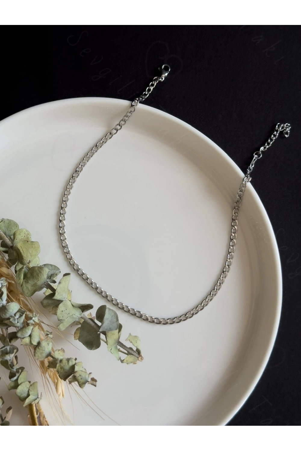 Düz Zincirli Choker Çelik Kolye | Choker Serisi