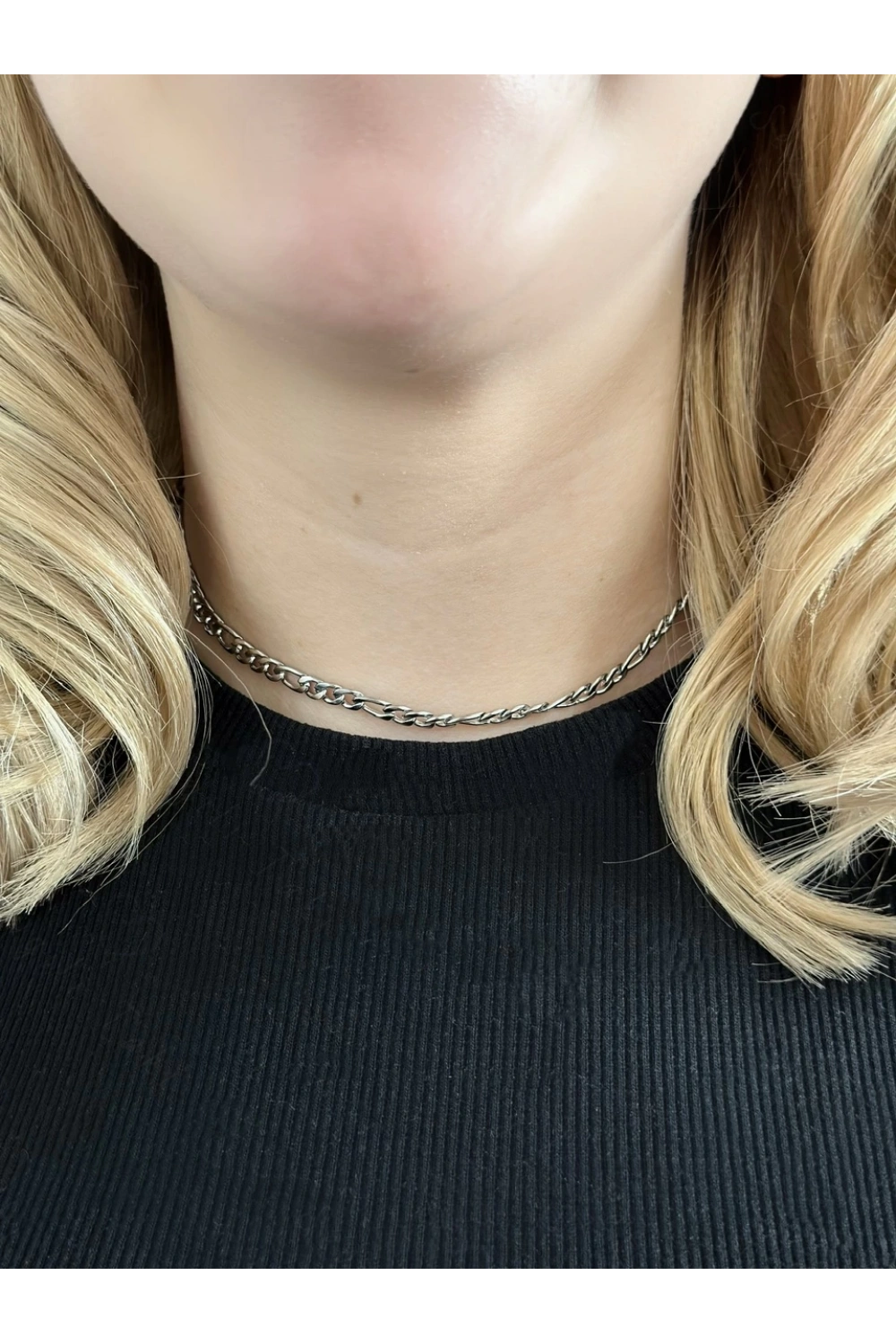 Figaro Model Choker Çelik Zincir Kolye -Choker Serisi