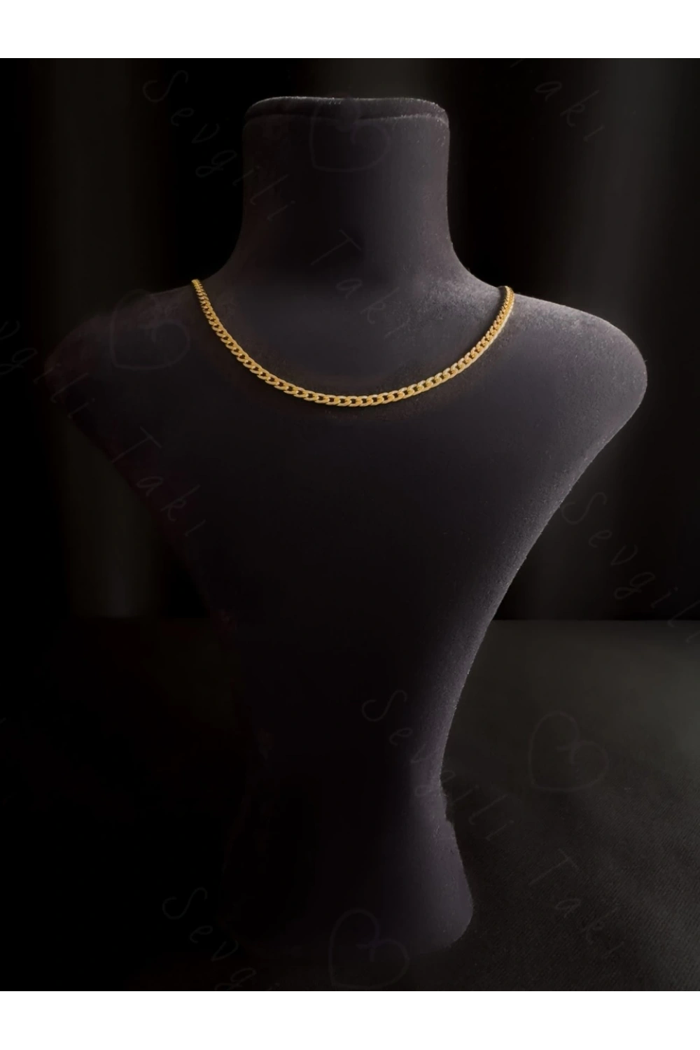 Choker İnce Düz Zincir Gold Çelik Kolye | Choker Serisi