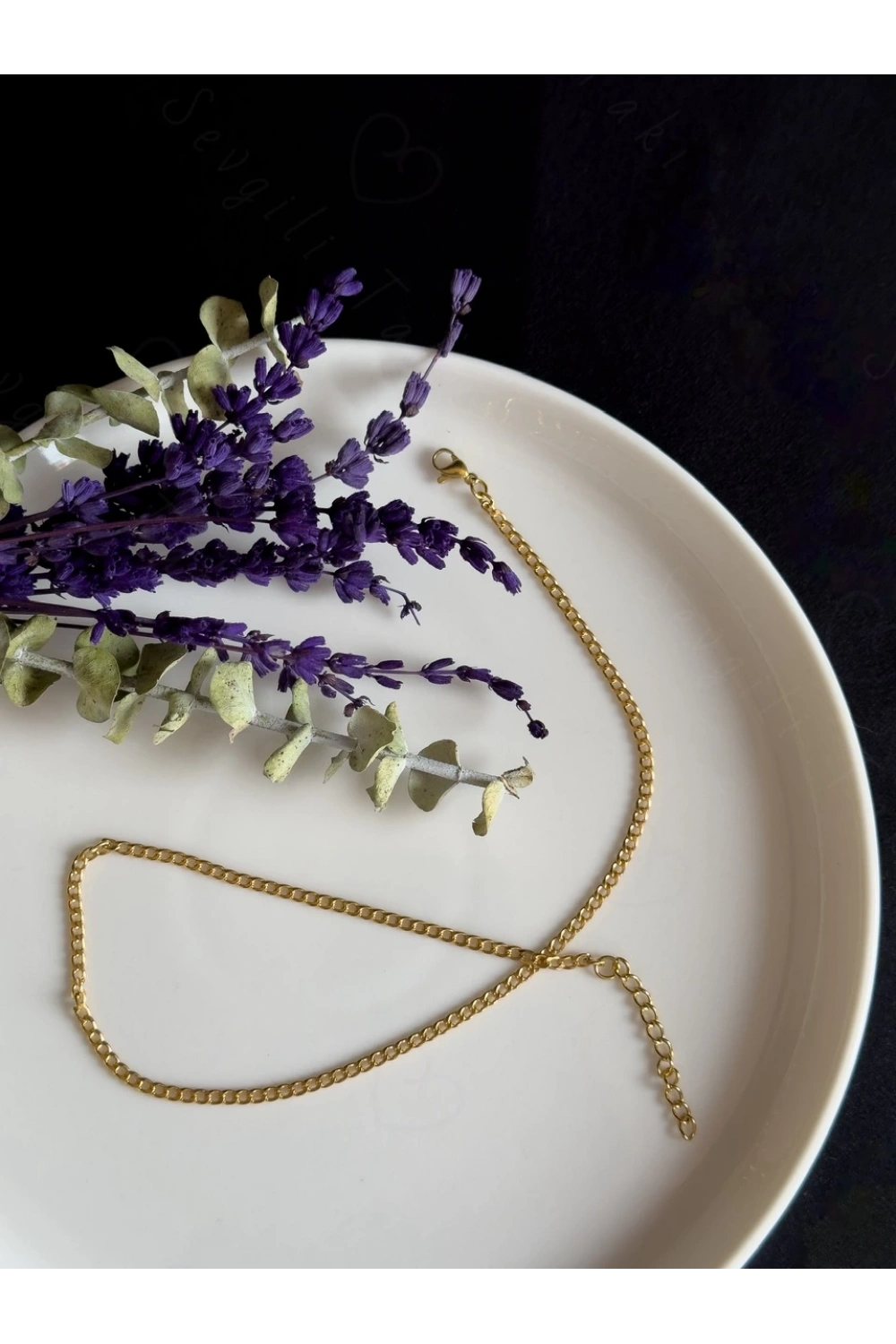 Choker İnce Düz Zincir Gold Çelik Kolye | Choker Serisi