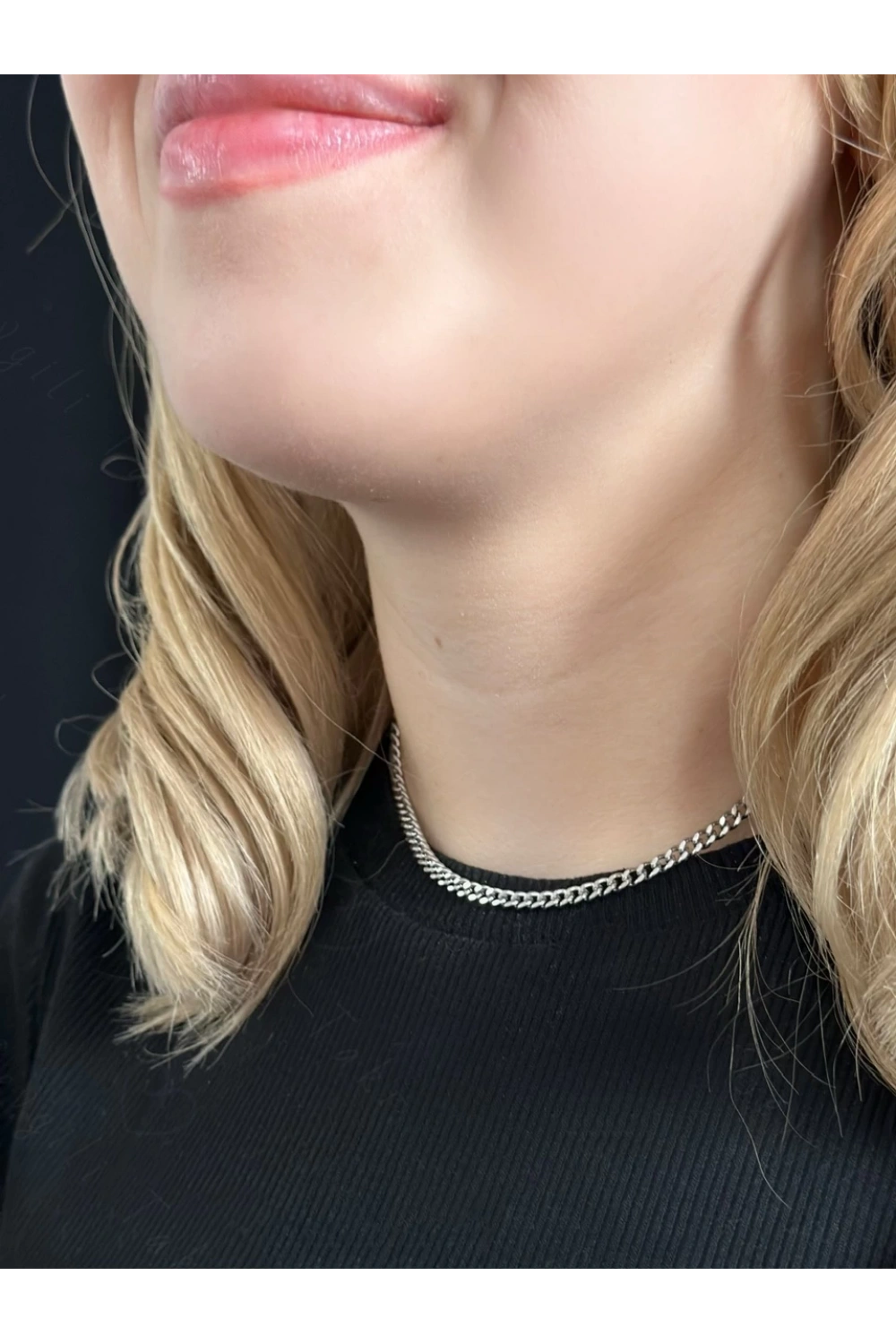 İnce Gurmet Model Choker Çelik Zincir Kolye-Choker Serisi
