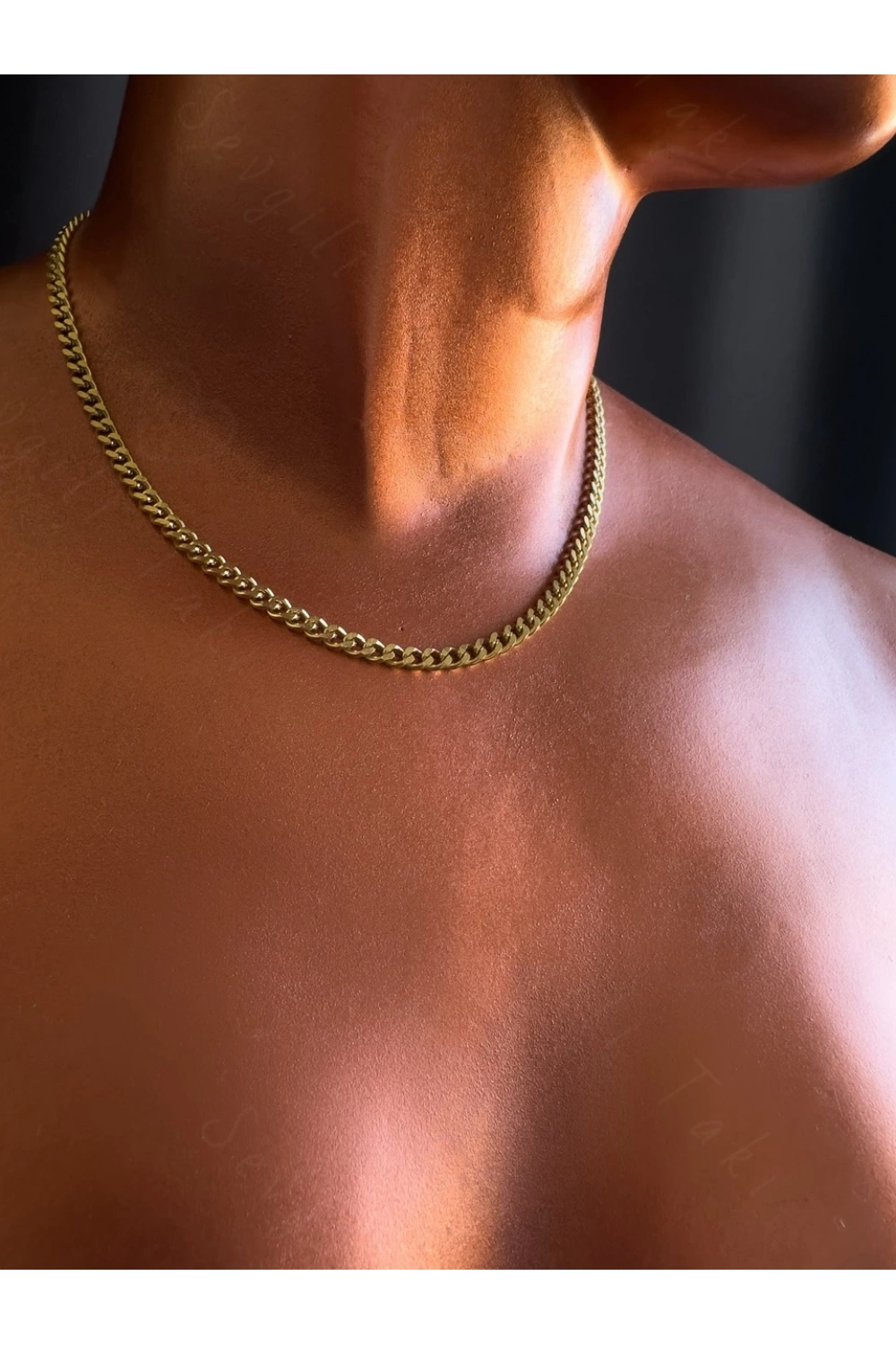İnce Gurmet Model Gold Choker Çelik Zincir Kolye-Choker Serisi