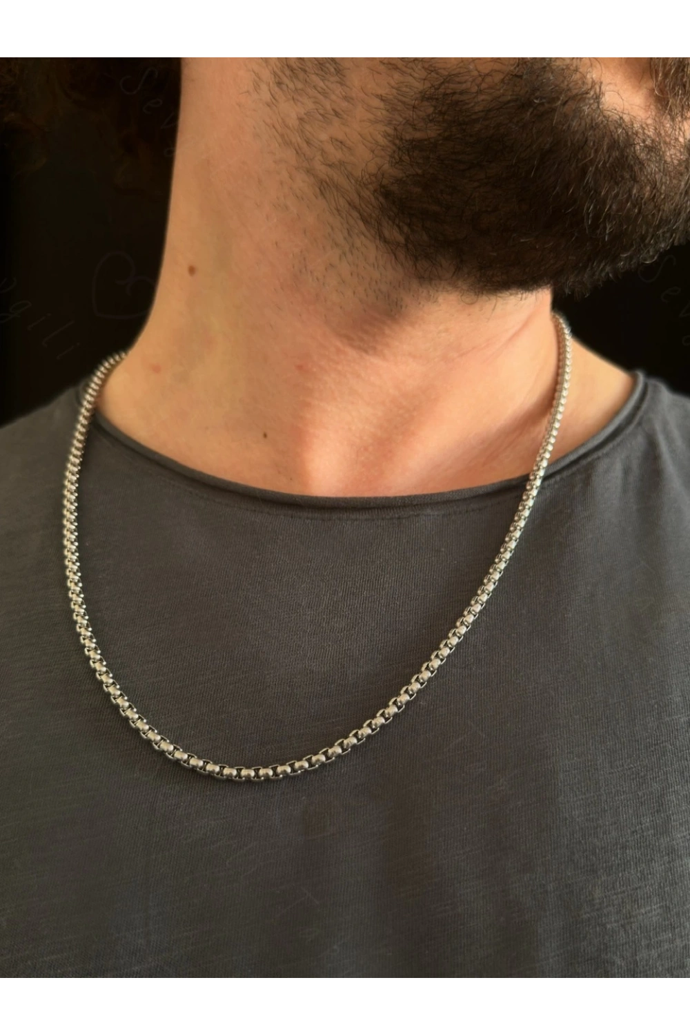 Köşeli Model Çelik Zincir Kolye | Kuzey Serisi