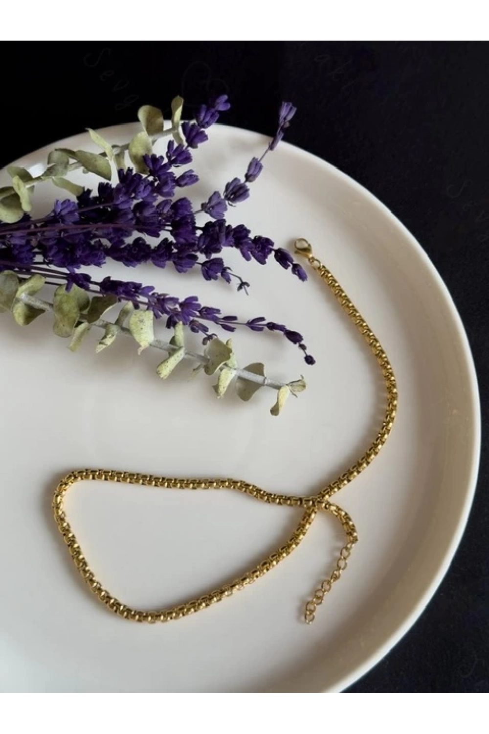 Köşeli Model Choker Gold Çelik Zincir Kolye | Choker Serisi