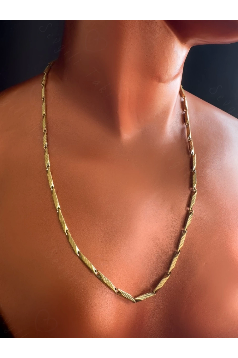Melon Zincir Gold Çelik Kolye | Allure Serisi