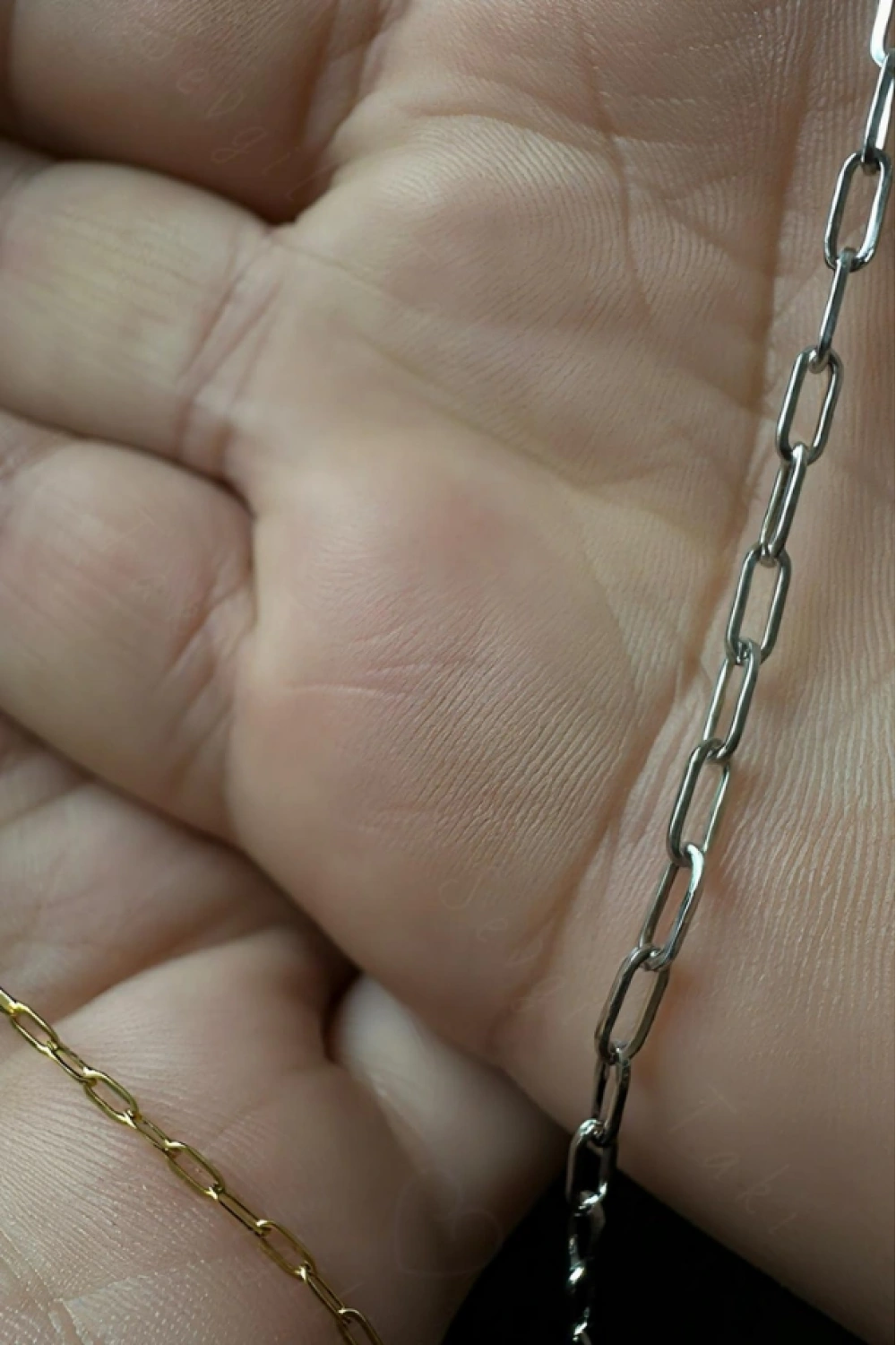 Paperclip Model Gold-Silver Çelik Çift Bileklik Seti | Love Serisi