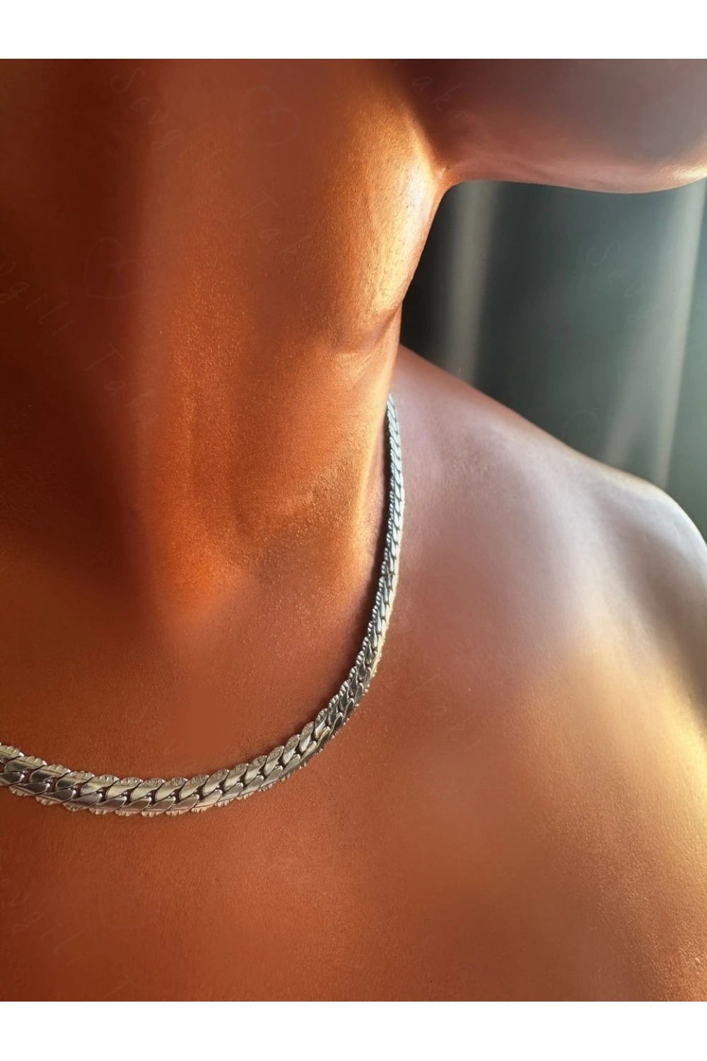 Snake Model Choker Çelik Zincir Kolye -Choker Serisi