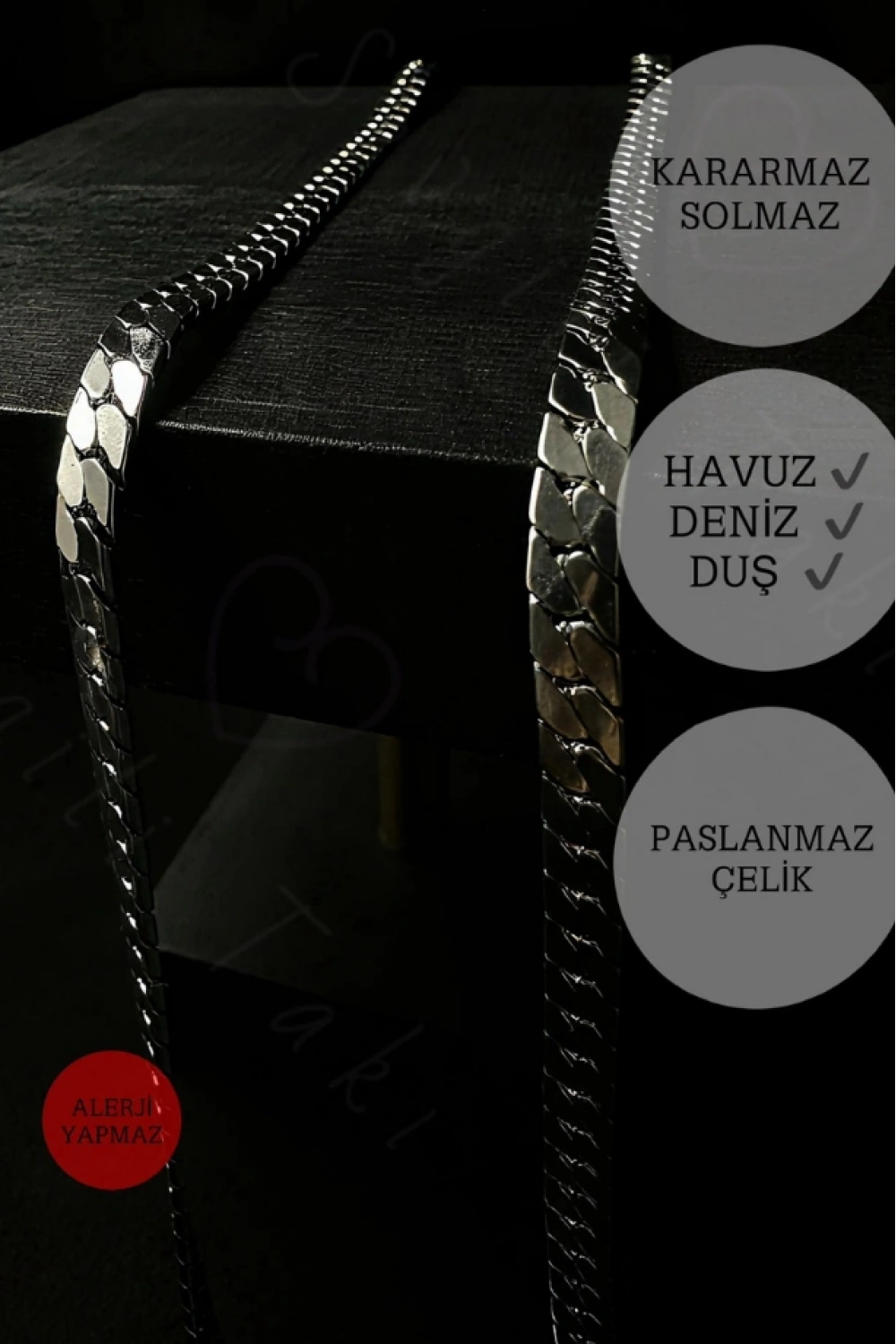 Snake Zincir Model Çelik Zincir Kolye Bileklik Seti | Vega Serisi