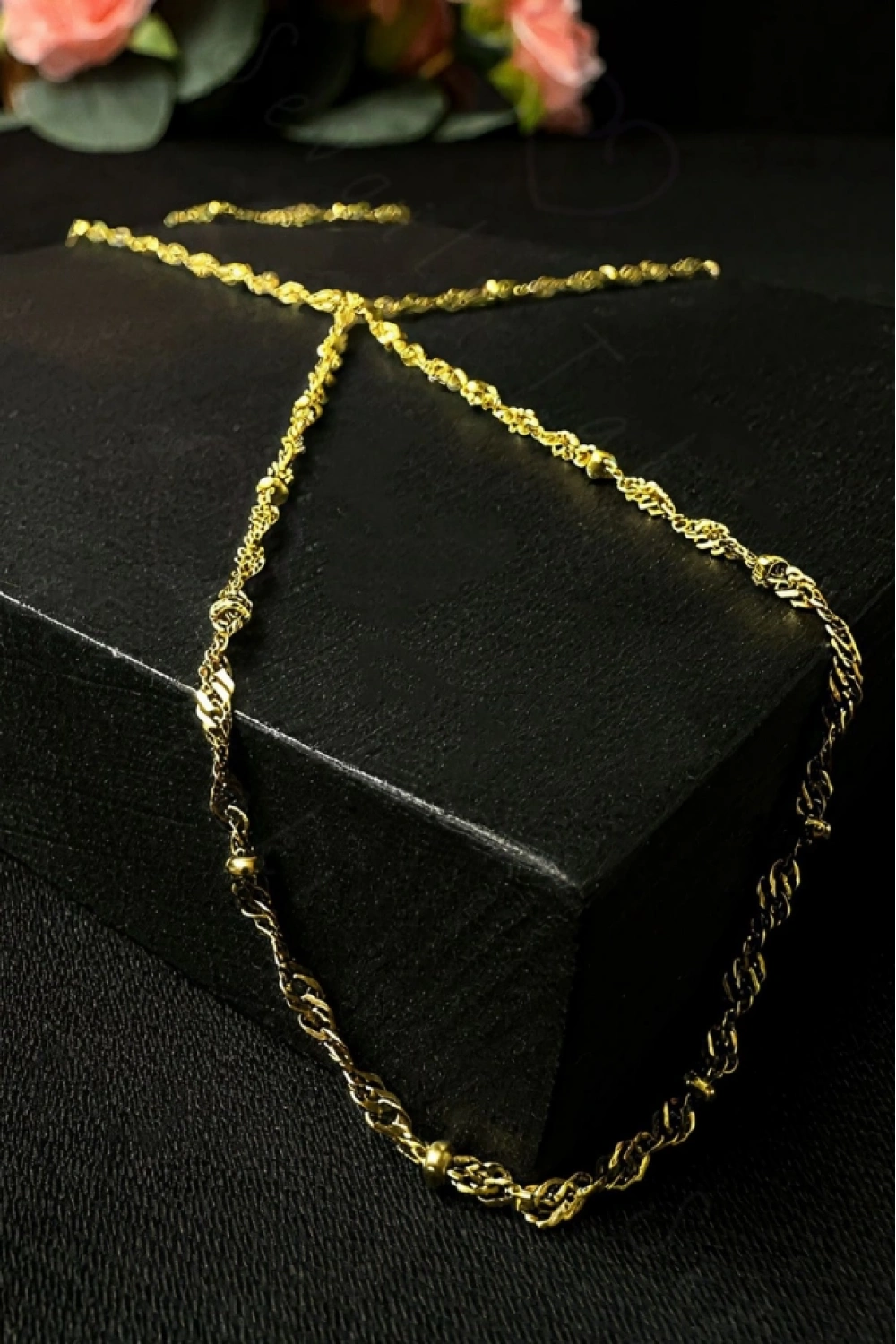 Toplu Burgu Zincir Gold Renk Çelik Şahmeran | Karma Serisi