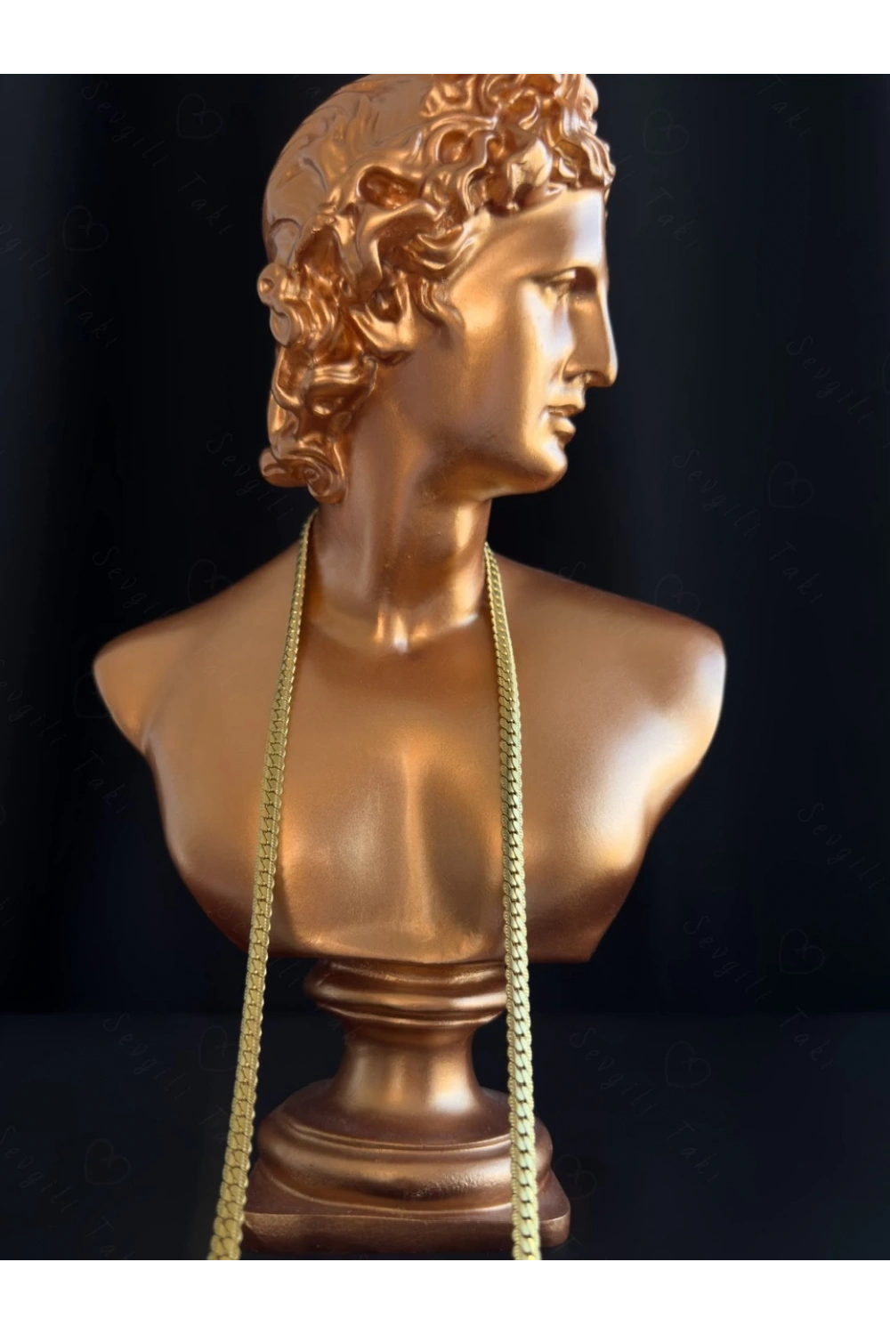 Yassı Model Snake Yılan Gold Çelik Zincir Kolye | 1+ Serisi