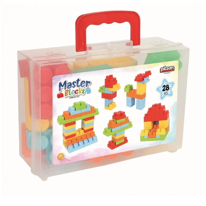 03 577 Master Bloklar 28 Parça Çantalı -Pilsan Oyuncak