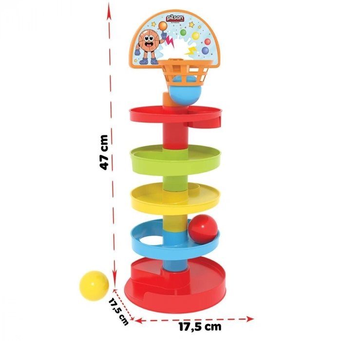 03 653 Basketli Çıngıraklı Top Oyunu -Pilsan Oyuncak