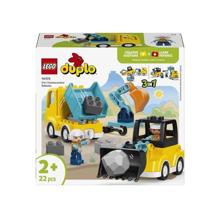 10475 Lego Duplo 3ü1 arada İnşaat Araçları 22 parça +2 yaş