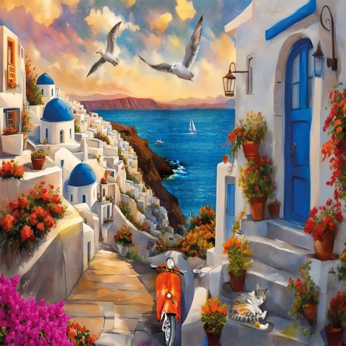 20074 PUZZLE 500 Santorini