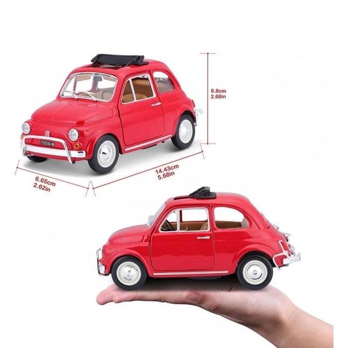22099 Burago Fiat 500L 168 Kırmızı 1:24 -Sunman