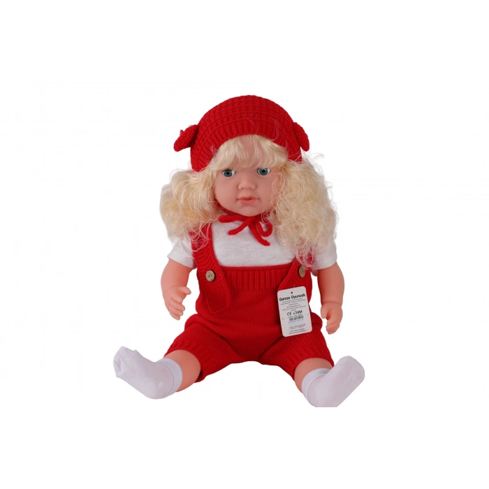 5214 60 CM TRİKOLU TULUMLU SAÇLI BÜYÜK BEBEK