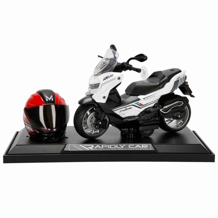 5839 SUN-MYG-MOTOSİKLET 1 12 BMW KASKLI FİGÜR PB.3R SES IŞIK