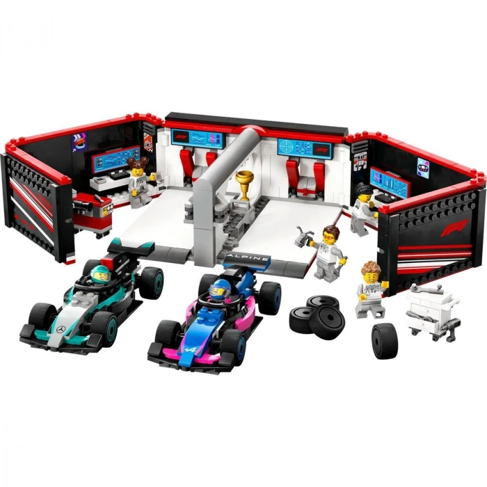 60444 Lego City F1 Garajı ve Mercedes-AMG ve Alpine Arabaları 678 parça +7 yaş