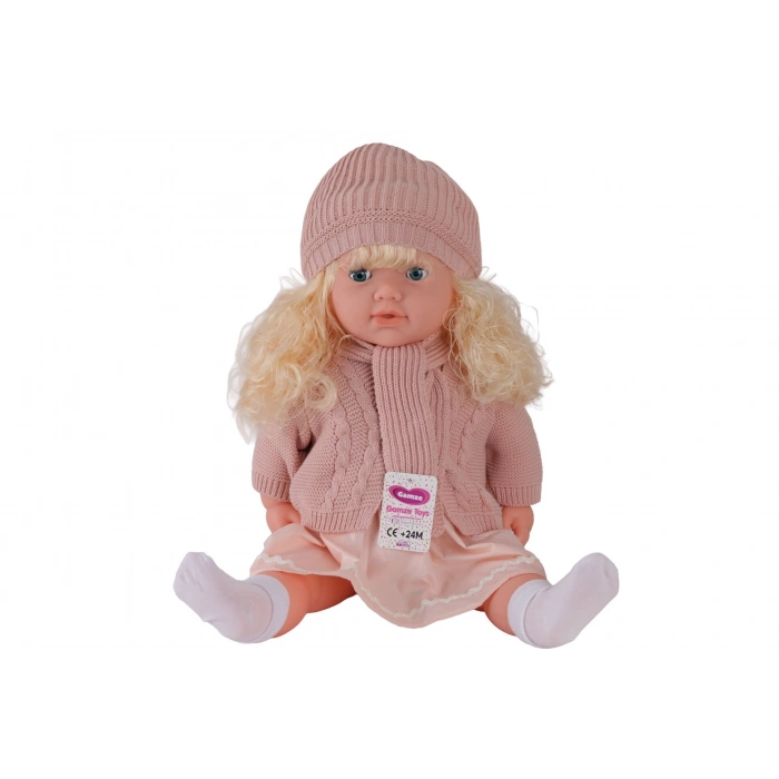 7959 60 CM TRİKOLU HIRKALI SAÇLI BÜYÜK BEBEK