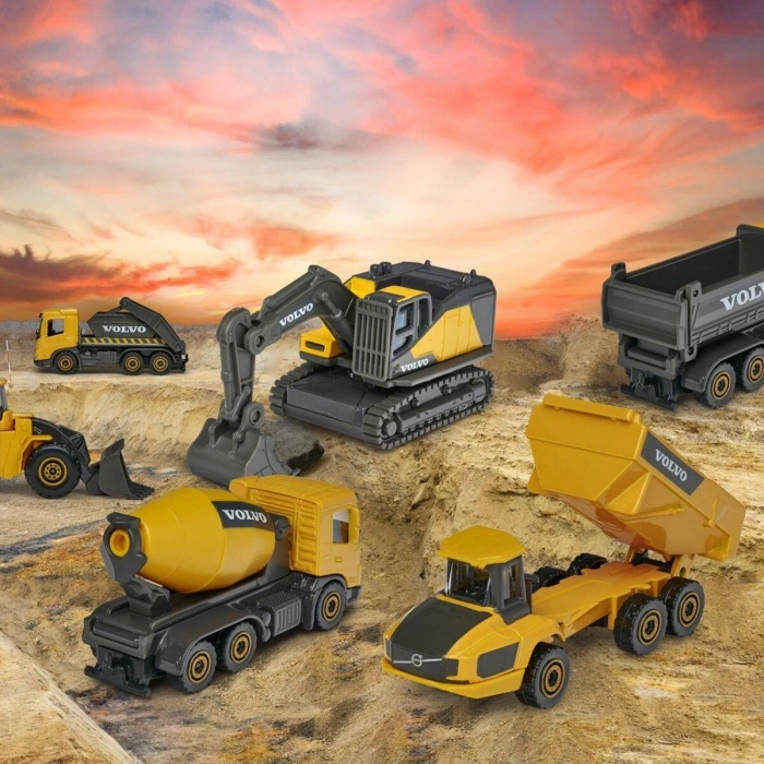 8503100000 Majorette Volvo İnşaat Araçları 1:64 Premium Metal Araç 6 asorti (Belirtilen fiyat, tekli satış için adet fiyatıdır)