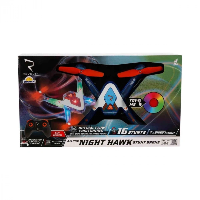 90815 SUN-SYM-RVT-RC DRONE NIGHT HAWK STUNT IŞIKLI 37V USB