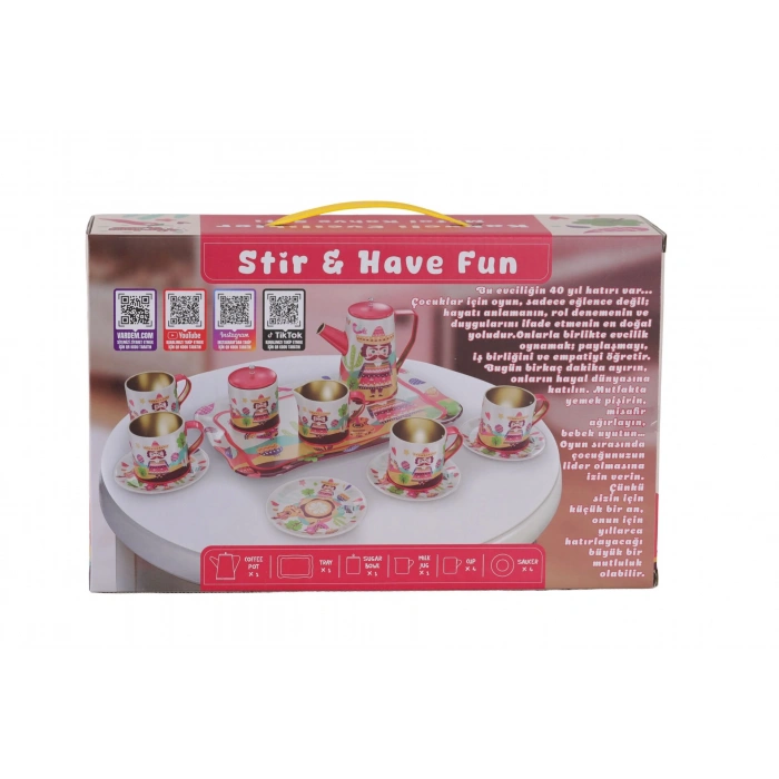 ATF-996-7A-10A 14 PARÇA DESENLİ METAL ÇAY SET