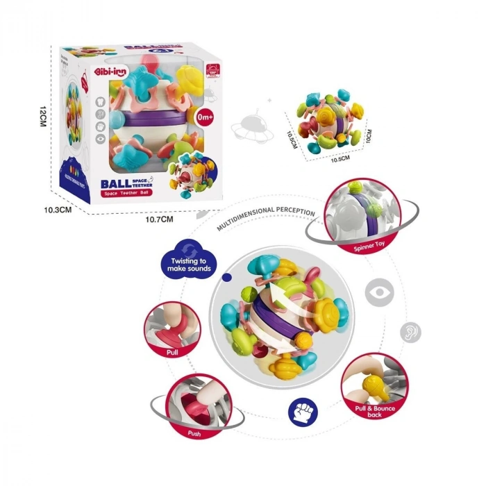 BIB6034-Vardem 6 in 1 Diş Kaşıyıcılı Bebek Topu