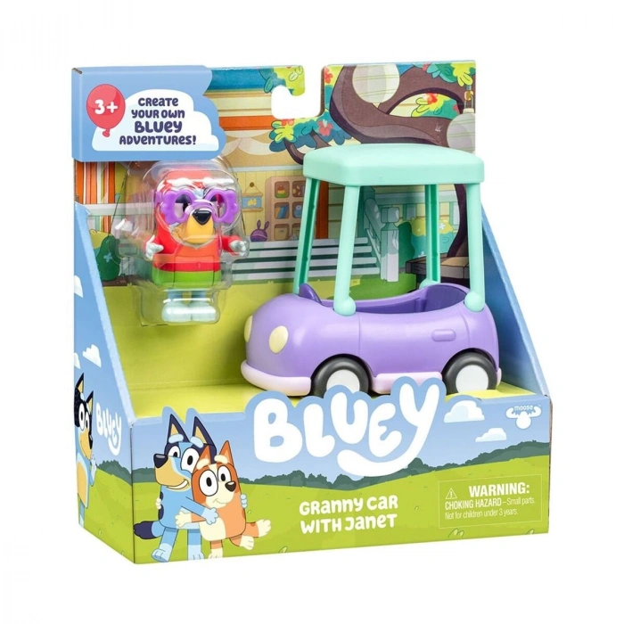 BLUEY 18924 Bluey Büyükannenin Arabası ve Janet Figürü