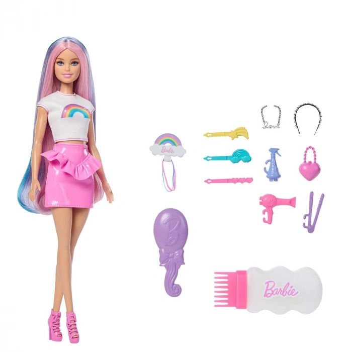 JJP06 - JJP07 Barbie Gökkuşağı Saçlar Bebek