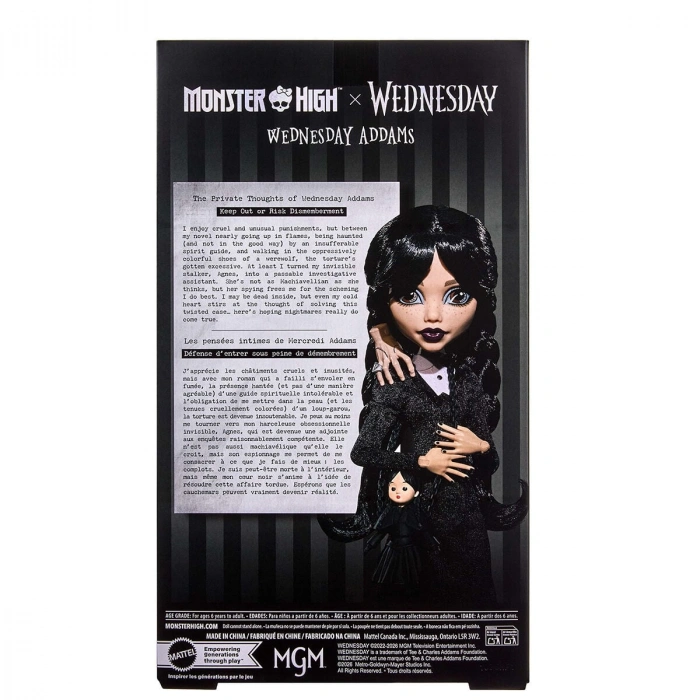 JNJ91 Monster High Wednesday Addams Bebek