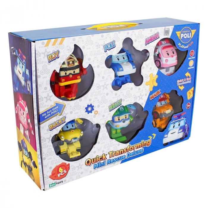 POLI ZR-915 Robocar Poli Quick Transforming Mini Rescue Deluxe Set