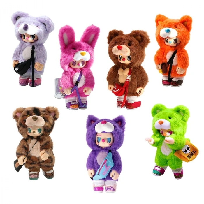 POPCSRB005 Rebel Bear Pozlanabilir Figür Çantalı Serisi 6lı Display