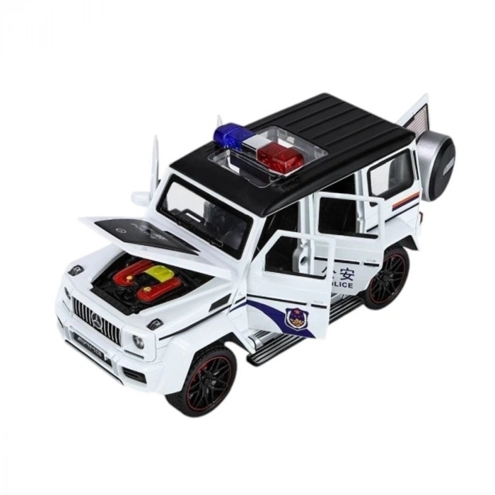 XHD-B2433 -Vardem  Çek Bırak Işıklı ve Sesli G Polis Metal Jeep 1:24