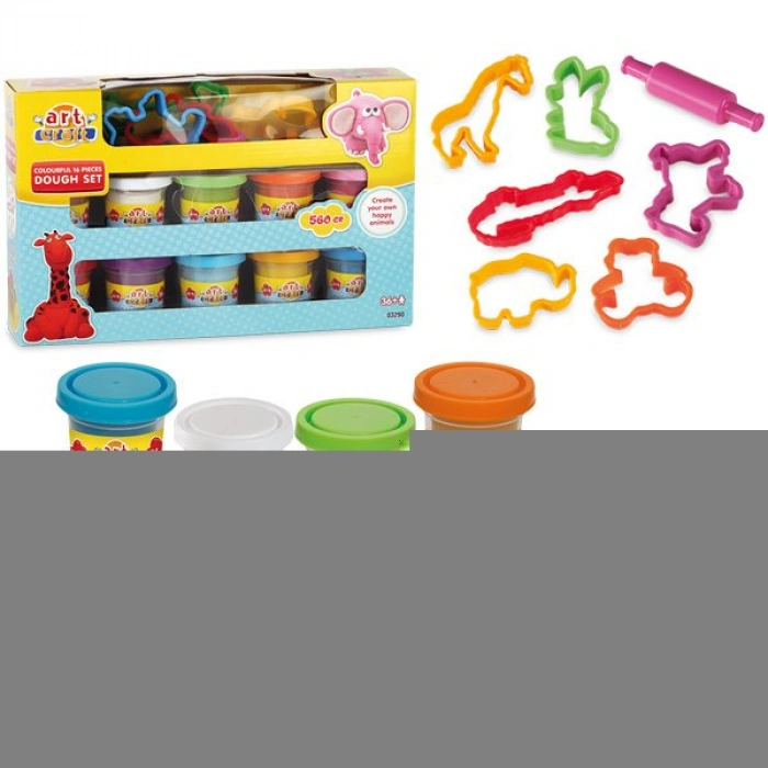 03290 Art Craft 16 parça HAMUR SETİ-RENGARENK / 560 gr
