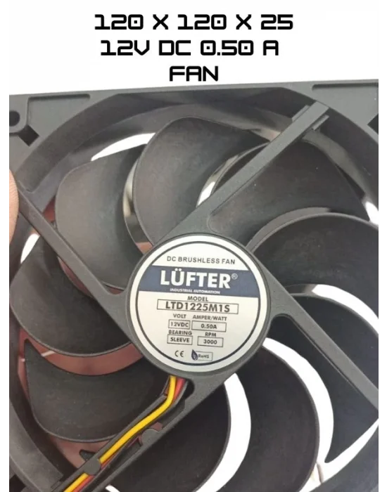 Lüfter 12V 0.50A DC Lüfter | Kuluçka Makinesi Fanı 12x12x2.5 cm
