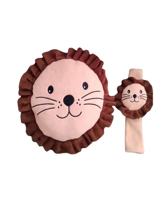 2li paket Şampiyon Arslan Araç Yastık Ve Kemer Seti Yol Arkadaşı Yastık Kemer Puset Dekoru Aslan