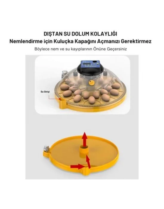 Evonest Evo-Ufo-48 Yumurta Kapasiteli UFO Model Ev Hobi Küçük Çiftlik Tam Otomatik Kuluçka Makinesi