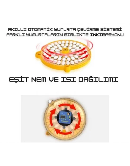 Evonest Evo-Ufo-48 Yumurta Kapasiteli UFO Model Ev Hobi Küçük Çiftlik Tam Otomatik Kuluçka Makinesi