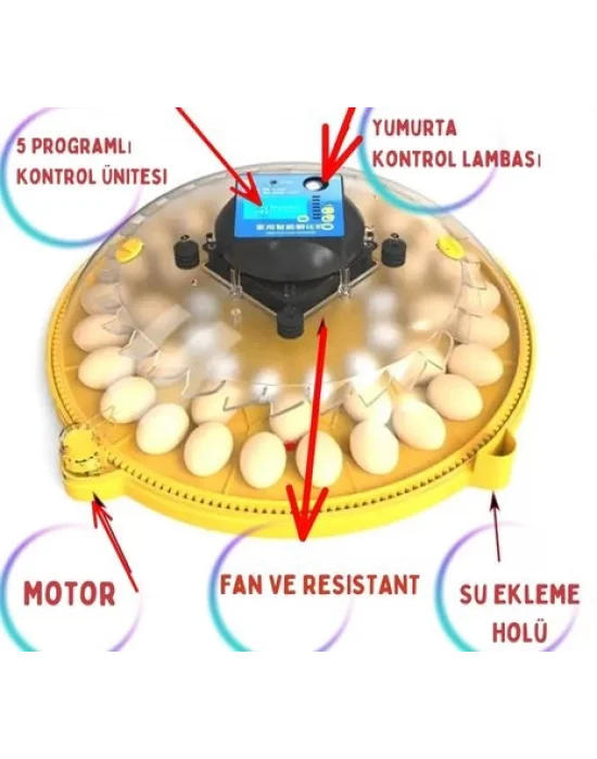 Evonest Evo-Ufo-48 Yumurta Kapasiteli UFO Model Ev Hobi Küçük Çiftlik Tam Otomatik Kuluçka Makinesi